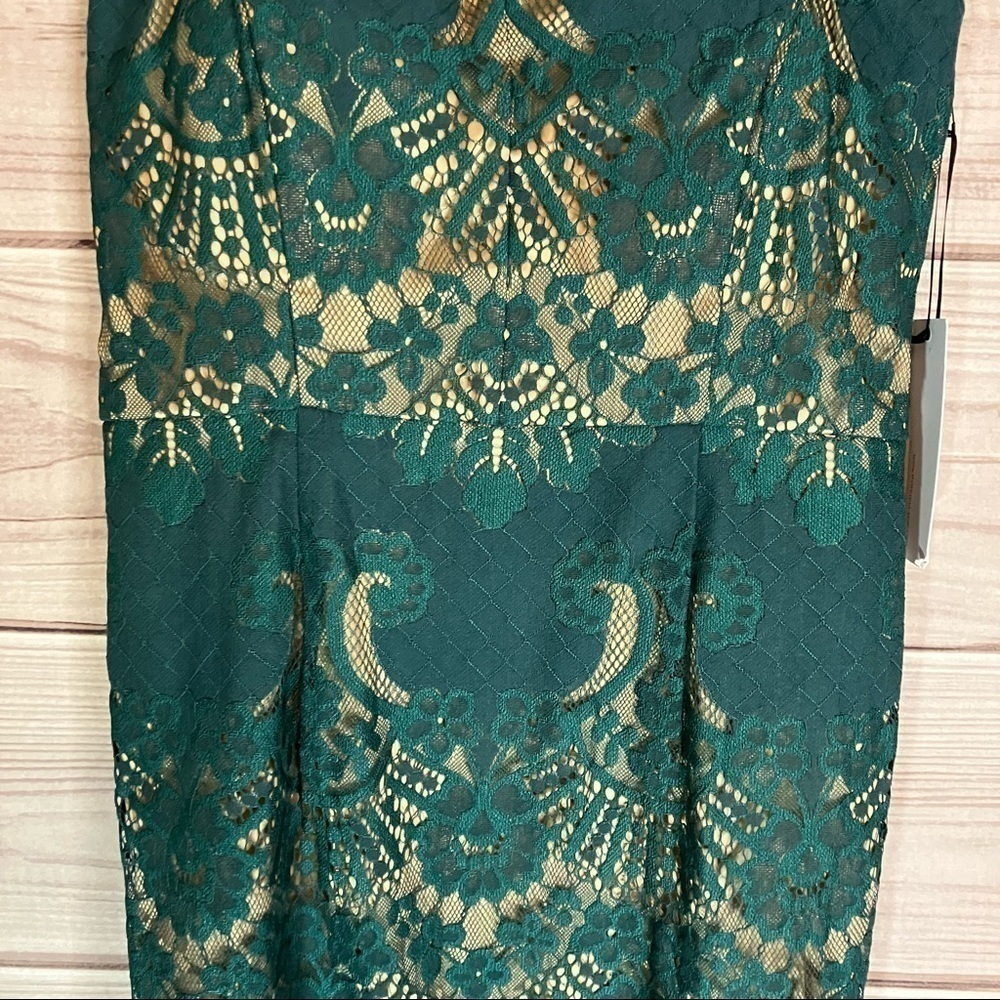 RYSE the Label Alex Dark Green Lace Off the Shoulder Bodycon Dress - Picture 5 of 12